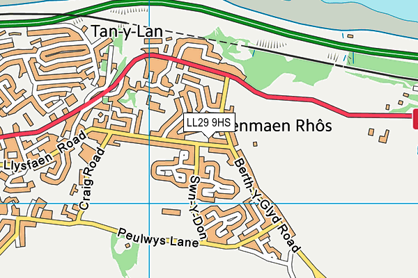 LL29 9HS map - OS VectorMap District (Ordnance Survey)