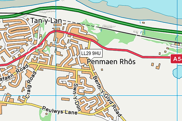 LL29 9HU map - OS VectorMap District (Ordnance Survey)
