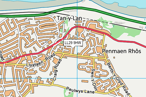 Conwy Education Centre map (LL29 9HW) - OS VectorMap District (Ordnance Survey)