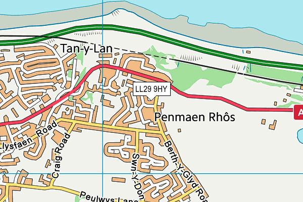 LL29 9HY map - OS VectorMap District (Ordnance Survey)