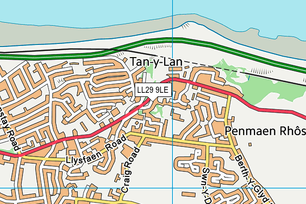 LL29 9LE map - OS VectorMap District (Ordnance Survey)