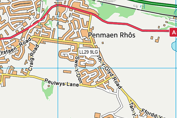 LL29 9LG map - OS VectorMap District (Ordnance Survey)