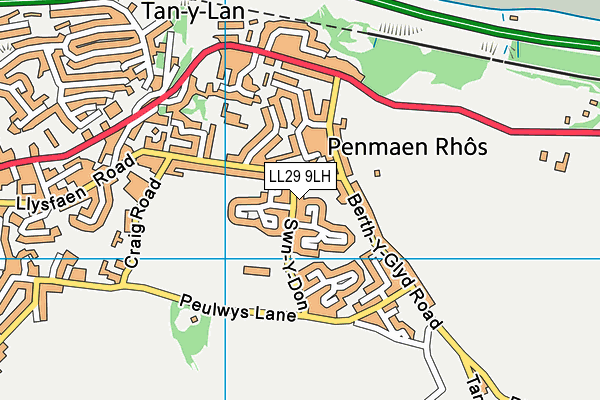 LL29 9LH map - OS VectorMap District (Ordnance Survey)