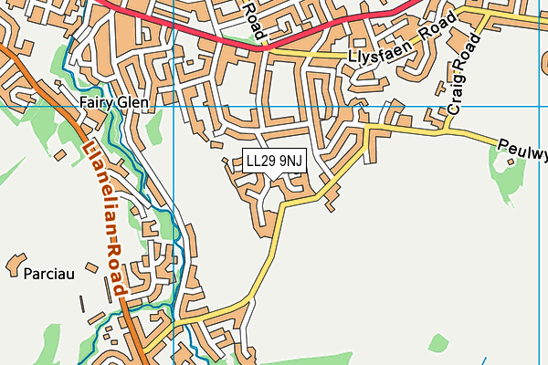 LL29 9NJ map - OS VectorMap District (Ordnance Survey)