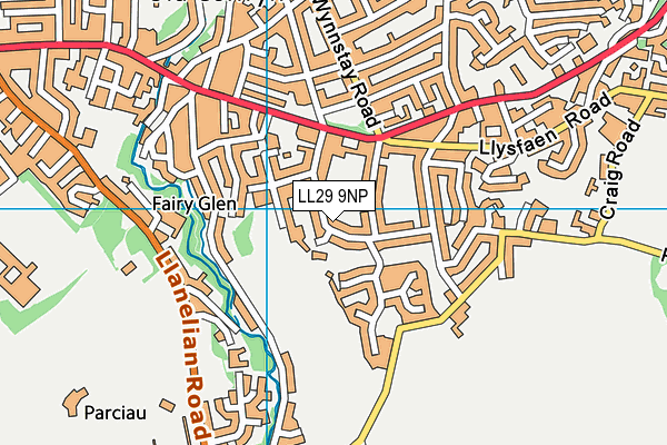 LL29 9NP map - OS VectorMap District (Ordnance Survey)