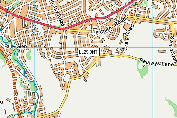 LL29 9NT map - OS VectorMap District (Ordnance Survey)