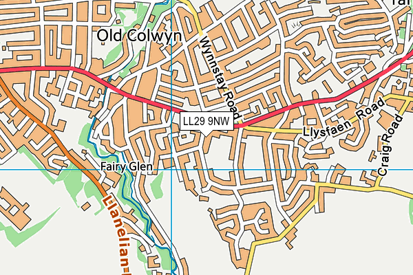 LL29 9NW map - OS VectorMap District (Ordnance Survey)