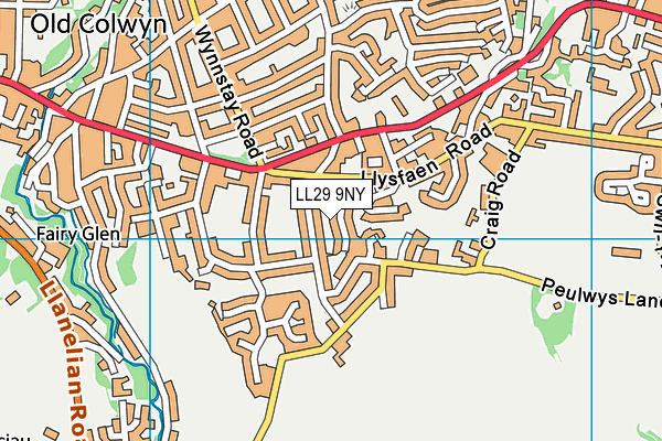 LL29 9NY map - OS VectorMap District (Ordnance Survey)