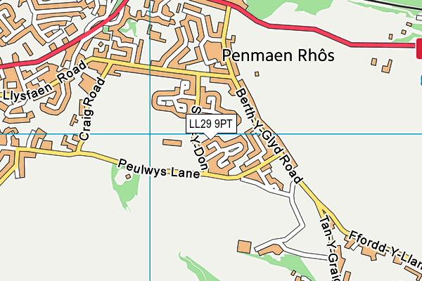 LL29 9PT map - OS VectorMap District (Ordnance Survey)