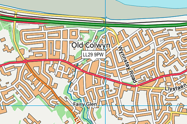 LL29 9PW map - OS VectorMap District (Ordnance Survey)