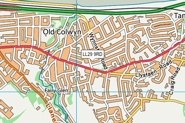LL29 9RD map - OS VectorMap District (Ordnance Survey)
