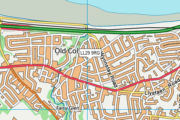 LL29 9RG map - OS VectorMap District (Ordnance Survey)