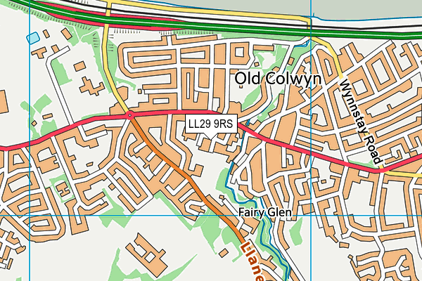 LL29 9RS map - OS VectorMap District (Ordnance Survey)