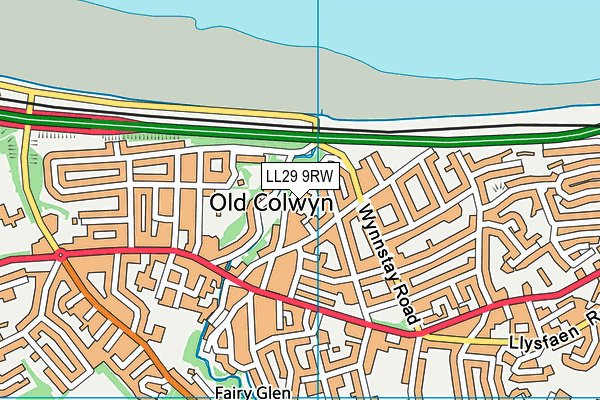 LL29 9RW map - OS VectorMap District (Ordnance Survey)