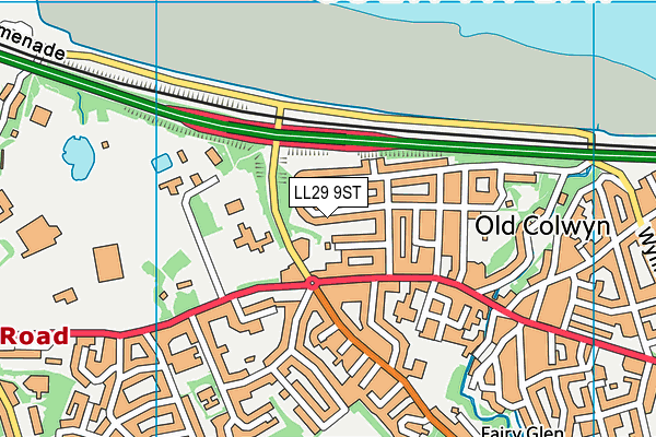 LL29 9ST map - OS VectorMap District (Ordnance Survey)
