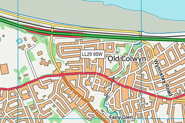 LL29 9SW map - OS VectorMap District (Ordnance Survey)