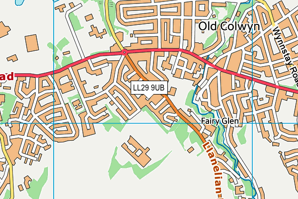 LL29 9UB map - OS VectorMap District (Ordnance Survey)