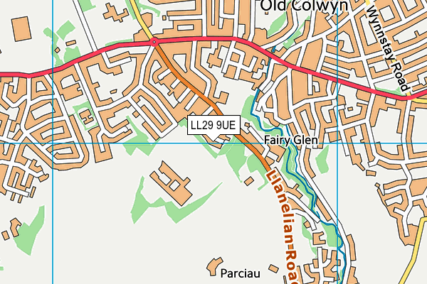 LL29 9UE map - OS VectorMap District (Ordnance Survey)