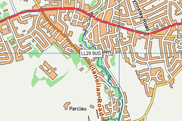 LL29 9UG map - OS VectorMap District (Ordnance Survey)
