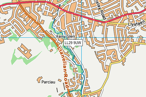 LL29 9UW map - OS VectorMap District (Ordnance Survey)
