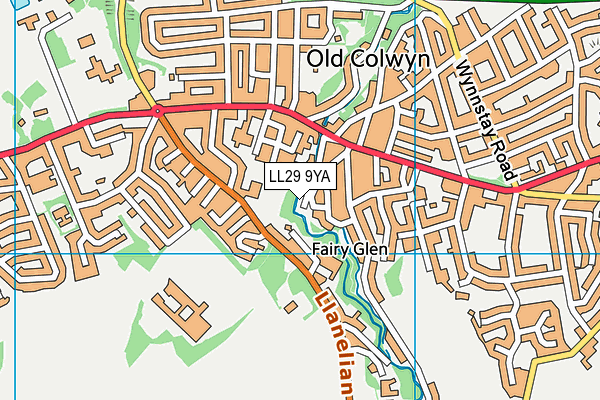 LL29 9YA map - OS VectorMap District (Ordnance Survey)