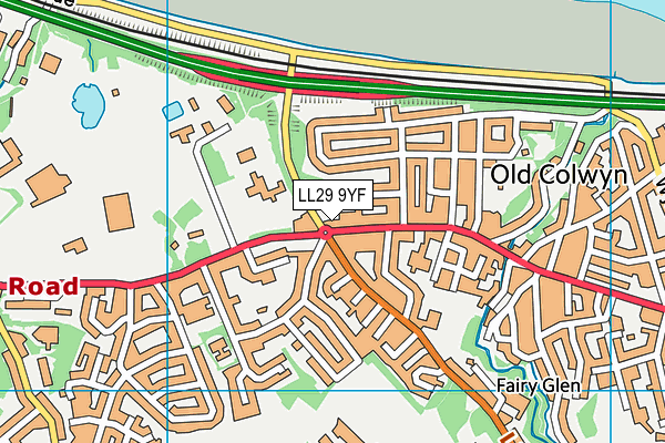 LL29 9YF map - OS VectorMap District (Ordnance Survey)