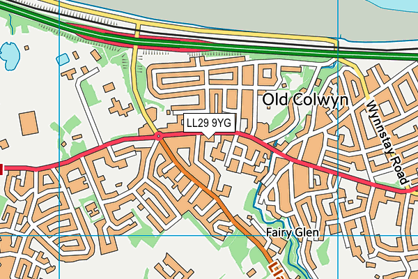 LL29 9YG map - OS VectorMap District (Ordnance Survey)