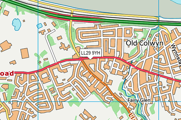 LL29 9YH map - OS VectorMap District (Ordnance Survey)