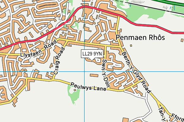 LL29 9YN map - OS VectorMap District (Ordnance Survey)