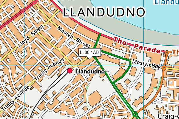 LL30 1AD map - OS VectorMap District (Ordnance Survey)