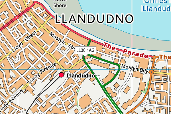 LL30 1AG map - OS VectorMap District (Ordnance Survey)