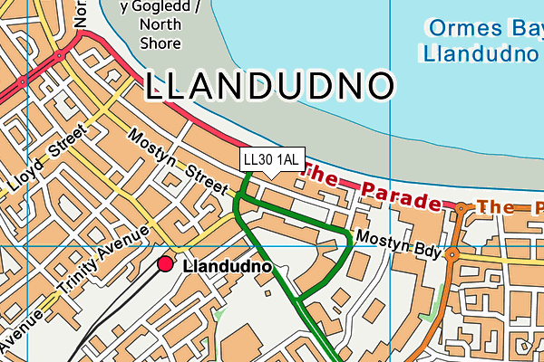 LL30 1AL map - OS VectorMap District (Ordnance Survey)