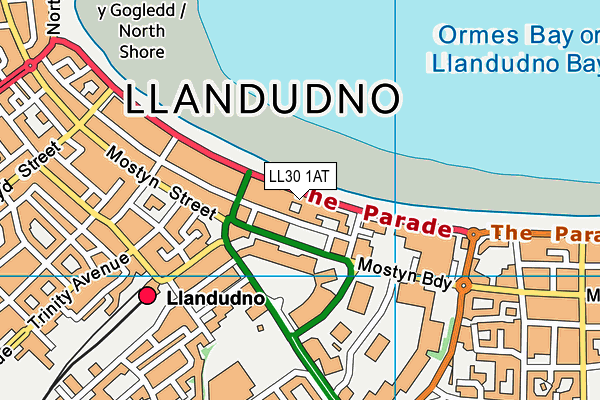 LL30 1AT map - OS VectorMap District (Ordnance Survey)