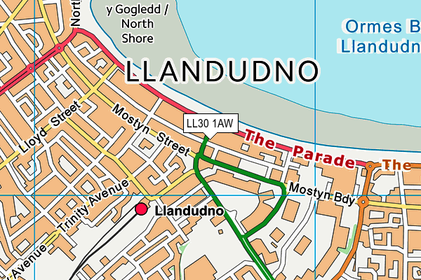 LL30 1AW map - OS VectorMap District (Ordnance Survey)