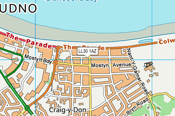 LL30 1AZ map - OS VectorMap District (Ordnance Survey)