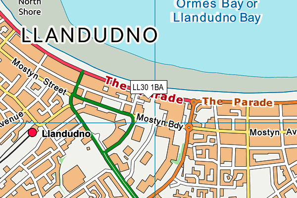 LL30 1BA map - OS VectorMap District (Ordnance Survey)