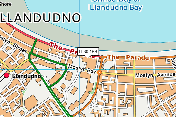 LL30 1BB map - OS VectorMap District (Ordnance Survey)