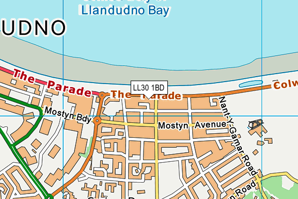 LL30 1BD map - OS VectorMap District (Ordnance Survey)