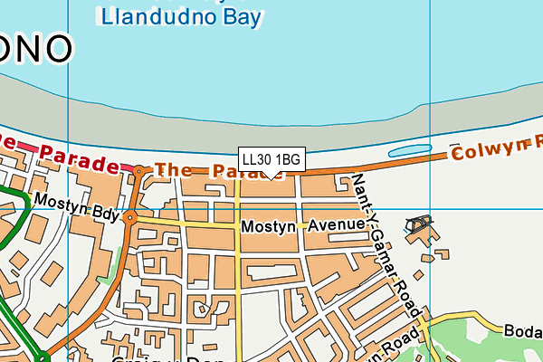 LL30 1BG map - OS VectorMap District (Ordnance Survey)