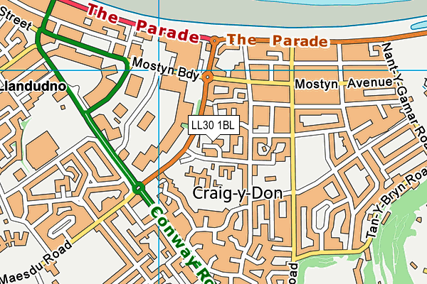 LL30 1BL map - OS VectorMap District (Ordnance Survey)