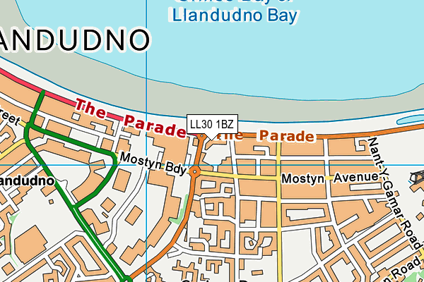 LL30 1BZ map - OS VectorMap District (Ordnance Survey)