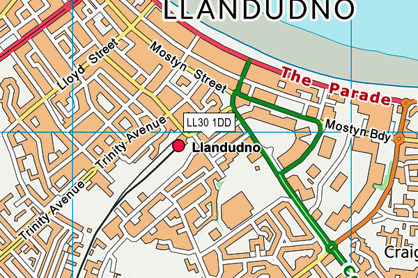 LL30 1DD map - OS VectorMap District (Ordnance Survey)