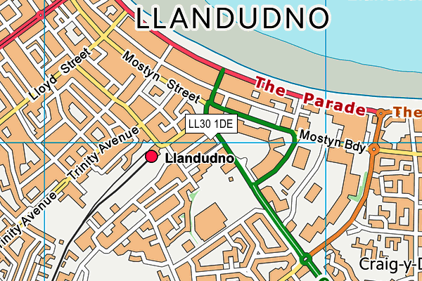 LL30 1DE map - OS VectorMap District (Ordnance Survey)