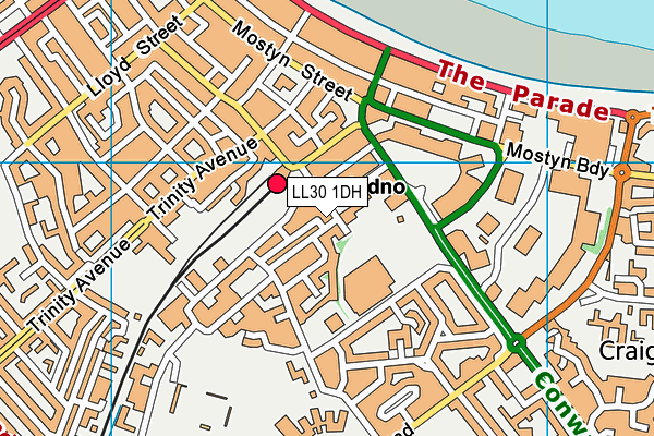 LL30 1DH map - OS VectorMap District (Ordnance Survey)