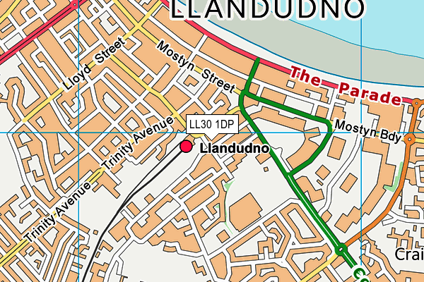 LL30 1DP map - OS VectorMap District (Ordnance Survey)