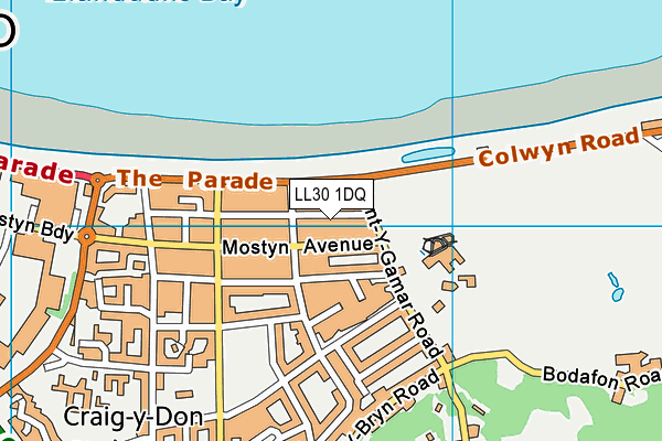 LL30 1DQ map - OS VectorMap District (Ordnance Survey)