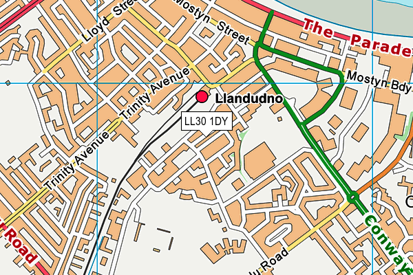 LL30 1DY map - OS VectorMap District (Ordnance Survey)