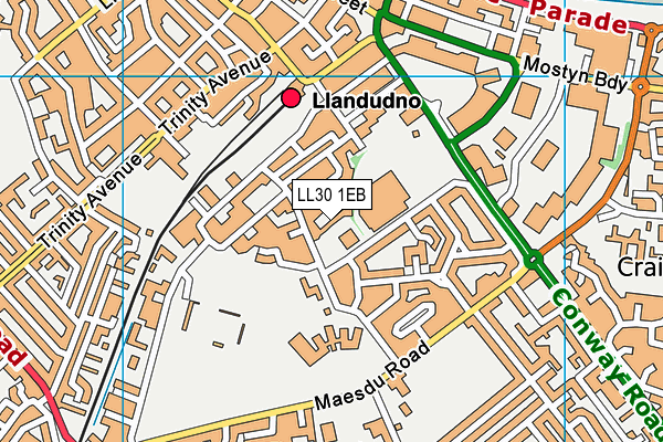 LL30 1EB map - OS VectorMap District (Ordnance Survey)