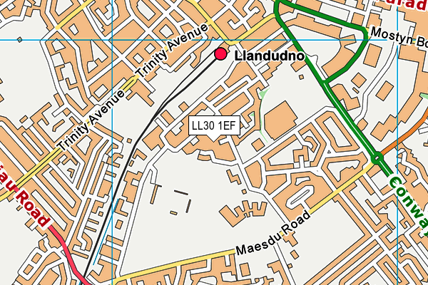 LL30 1EF map - OS VectorMap District (Ordnance Survey)