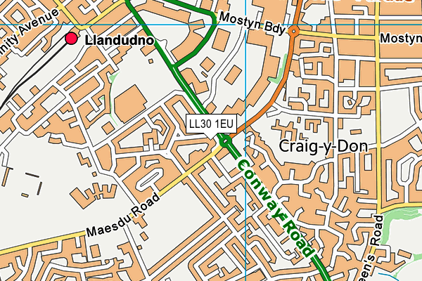 LL30 1EU map - OS VectorMap District (Ordnance Survey)